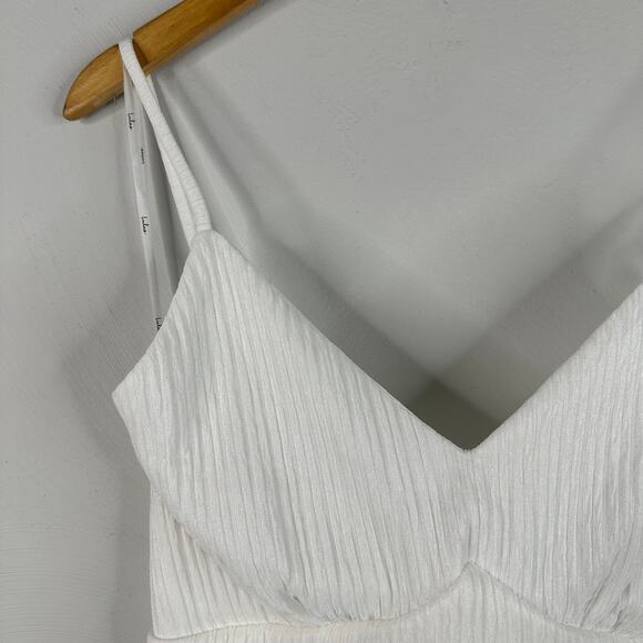 Lulus View and I White Tie-Back Faux-Wrap Midi Dress - Picture 6 of 10